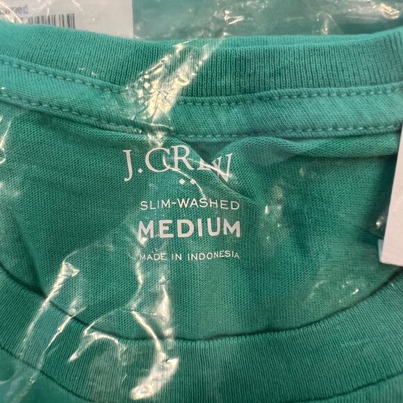 NWT J. Crew Men's Bright Patina Green Washed Jersey Pocket Tee - Picture 5 of 7